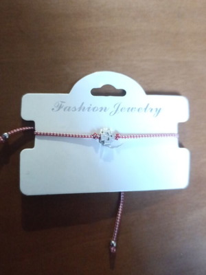 Bracelet with cross knot red and silver new