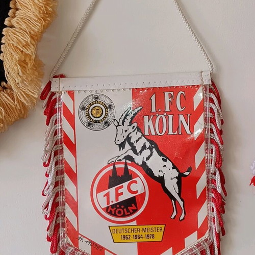 1. FC Köln pennant used, double-sided, small size