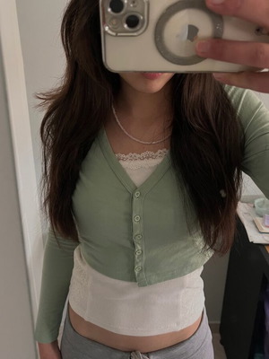 Shein green top like new, size S