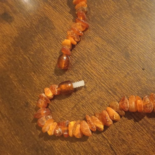 Amber necklace vintage 1970's handmade, like new, multicolor