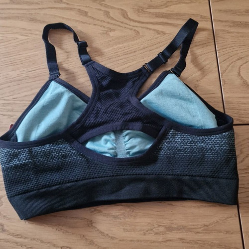 New Balance Seamless Medium-Impact Sports Bra Blue Black Size M New