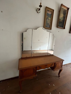 Wooden antique vanity with mirror used