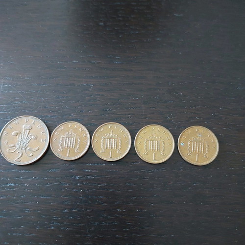 England coins used 1971, 1973, 1976, 1980