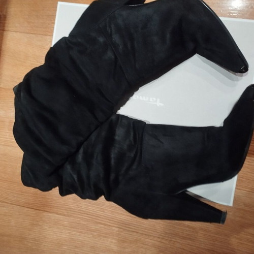 Exe Black Suede Boots Like New, Size 38, High Heel