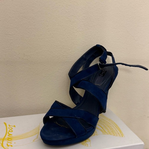 Μπλε καστόρινα πέδιλα Zara μεταχειρισμένα, μέγεθος 38