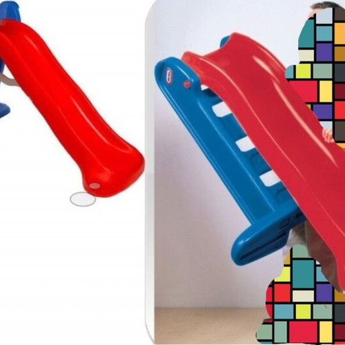 Little Tikes folding children's slide, blue and red