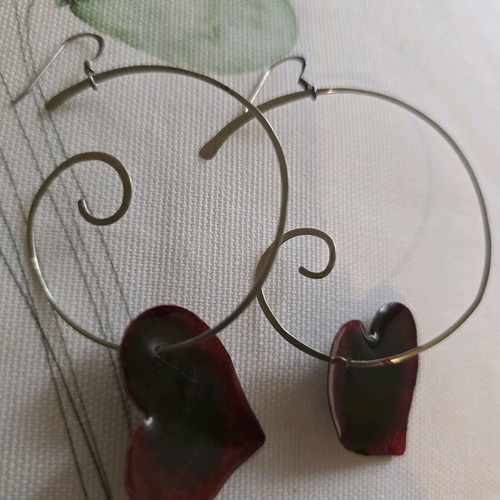 Heart earrings vintage piece