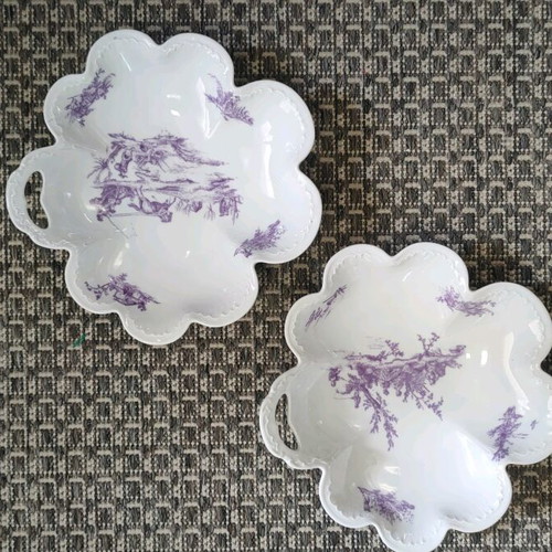 Limoges France decorative plate set like new with handle
