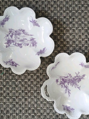 Limoges France decorative plate set like new with handle