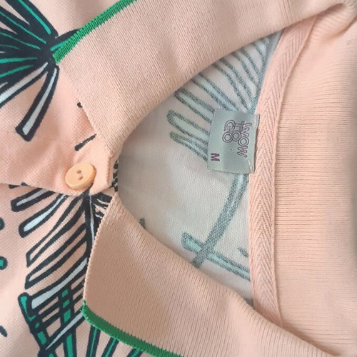 Summer shirt-style t-shirt like new, unisex, size S, green and orange