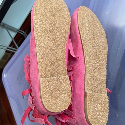 Felt ankle boots unused size medium 37-38 pink like new