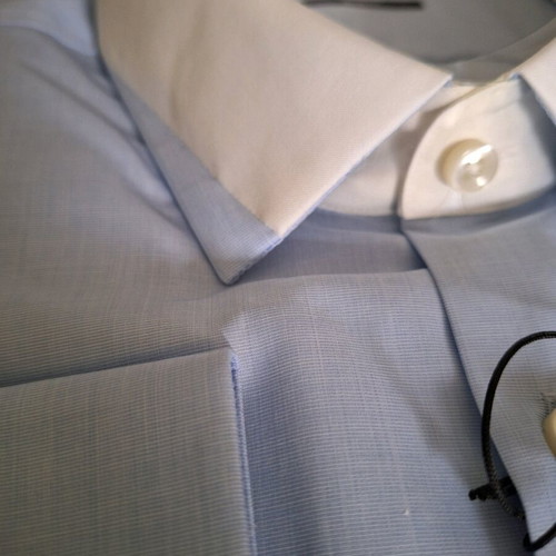 BOSS men's shirt new, slim fit, white and blue, size XL