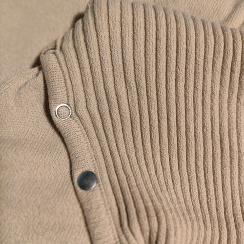 Bershka knitted turtleneck midi dress used, beige, size M
