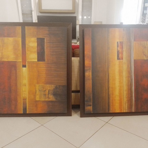 Paintings like new, 2 pieces 0.98×0.98 each