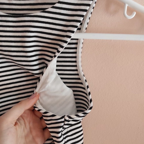 Crop top Zara black and white striped like new, sizes XS and S