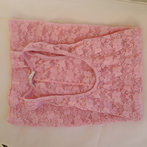 Bill Cost pink lace blouse with flowers, like new, size S