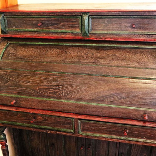 Antique handmade roll top desk used, interwar period