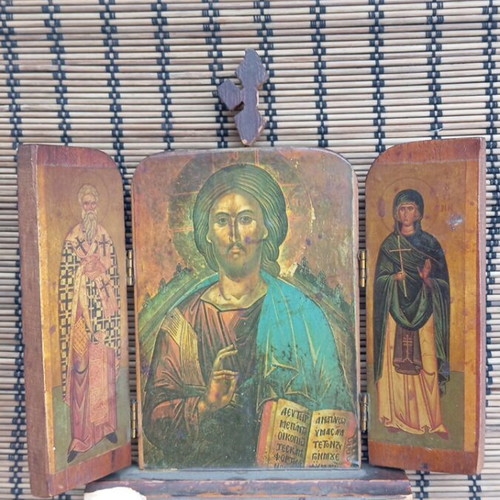 Χριστιανική εικόνα βιβλίο ξύλινη μεταχειρισμένη 20x20