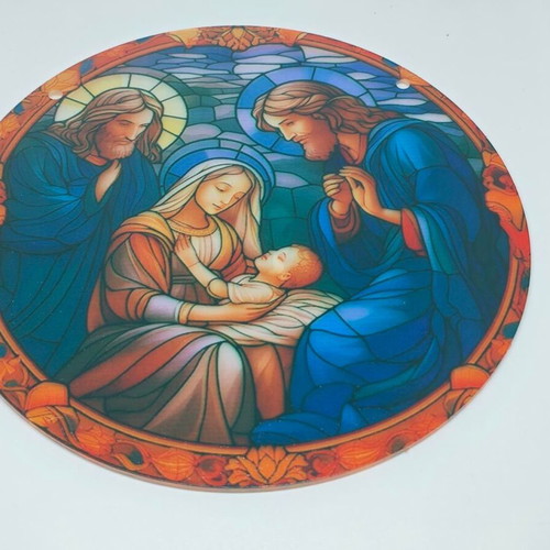 Acrylic Decorative Disc Nativity Scene 15cm like new