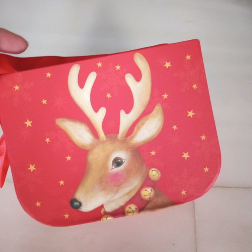 Christmas basket new made of pressed paper with ribbon