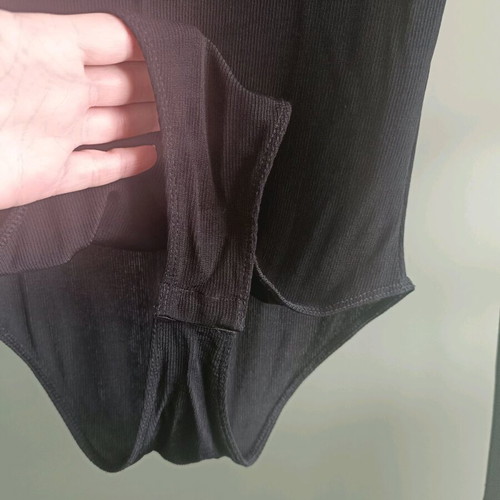 Zara women's bodysuit used, black rib knit, size S/M
