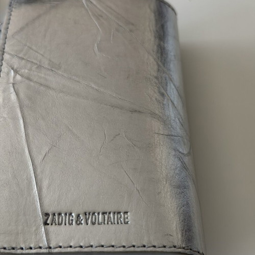 Zadig & Voltaire Silver Leather Wallet like new, metallic finish