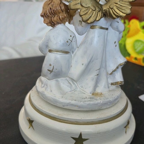 Vintage musical decoration with angels used, made in Italy