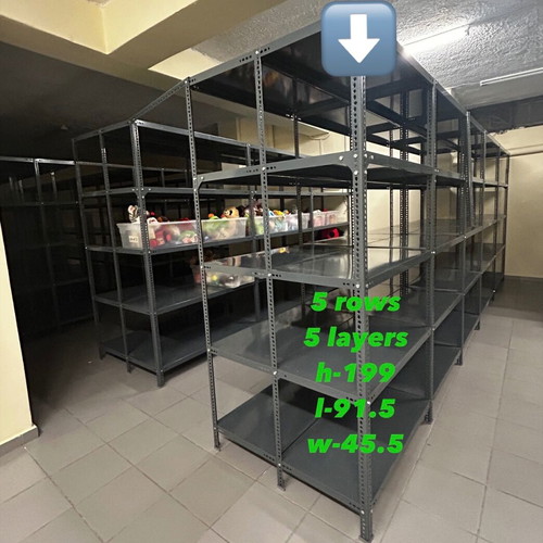 Dexion metal shelves used, pack of 350, adjustable height