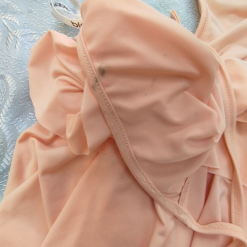 Blackwoman pink soft blouse with halterneck ties, like new, size S-M