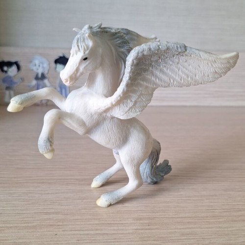 Shleich collectible Pegasus figurine, grey details with glitter