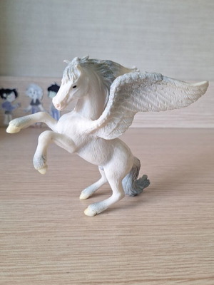 Shleich collectible Pegasus figurine, grey details with glitter