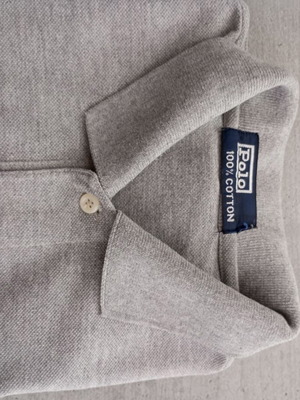 Grey polo-style shirt XL, men's cotton piqué