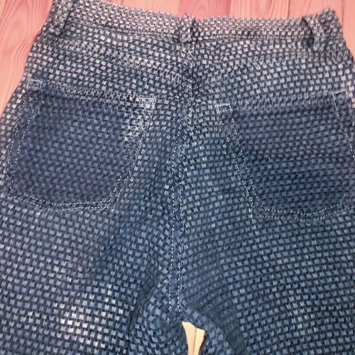Topshop Kort Basket Weave Straight Leg Jeans like new, blue