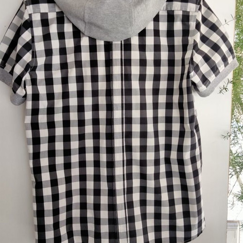 Imperial short sleeve plaid shirt with hood size XL like new