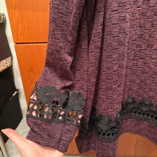 Burgundy shirt with black flowers new