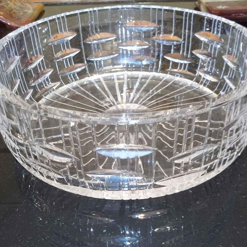 Decorative Bohemian crystal bowl like new with patterns