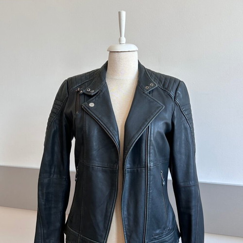 BMW Motorrad leather women biker jacket like new graphite dark gray