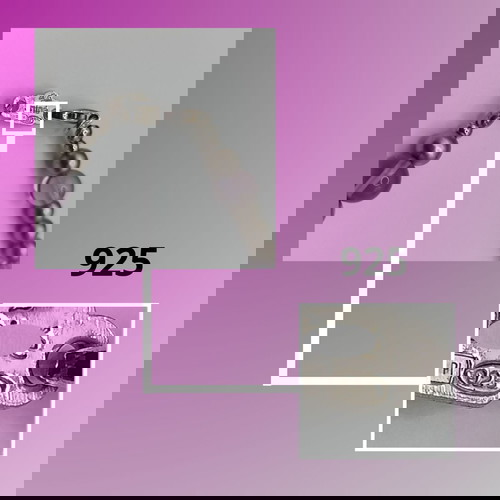 Ασημένιο 925 κοντό κολιέ με ορυκτούς Αμέθυστους καινούργιο