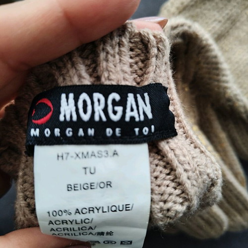 Morgan wool gloves like new, beige and gold