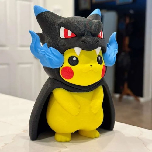 Pikachu Mega Charizard X Poncho collectible Pokémon figure