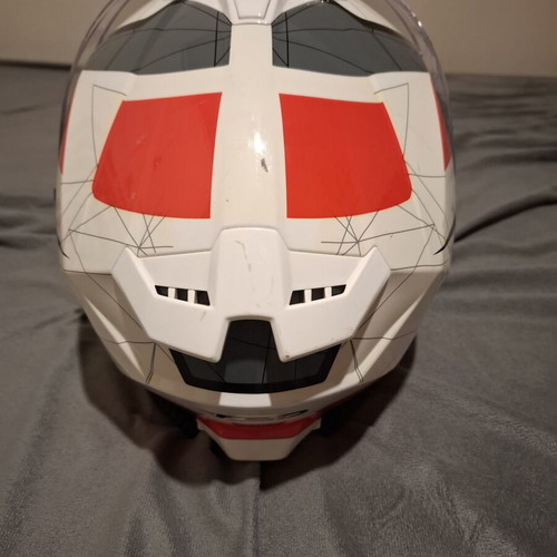 Motorcycle helmet with visor, used