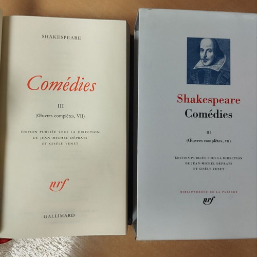 Shakespeare Comédies La Pleiade 2016 used, in French