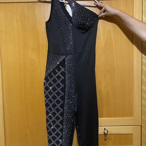 Jumpsuit new, black with silver details, size M