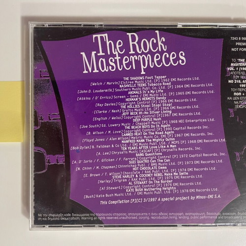 The Rock Masterpieces Vol 1 CD used, rock