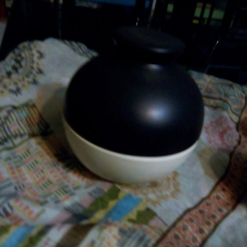 Porcelain coup and salt shaker with spherical jar new from England