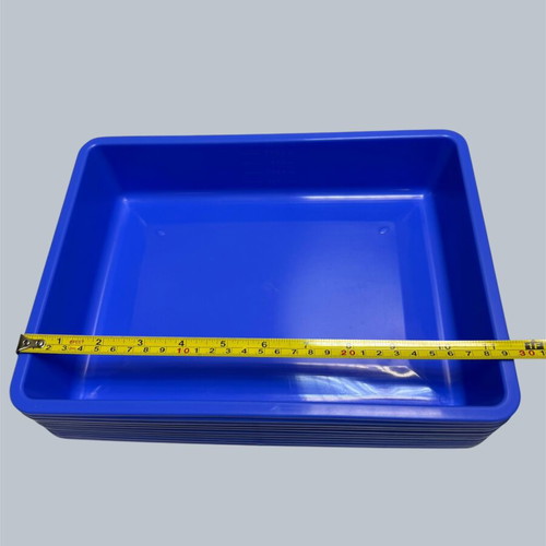 Plastic storage trays, blue, pack of 14
