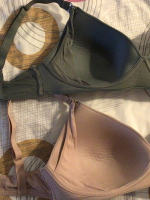 Σουτιέν θηλασμού H&M μεταχειρισμένα, μεγέθη L και XL, λαδί και σομόν