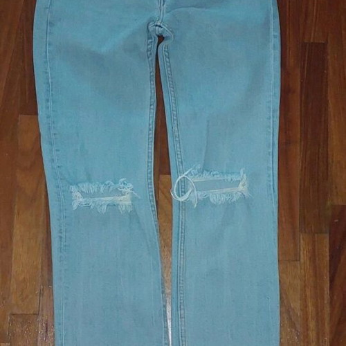 Bershka straight slim jean size 36 like new, turquoise