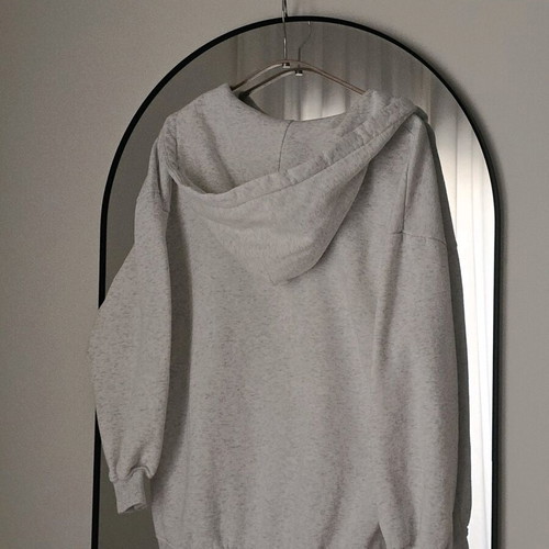 & Other Stories Hooded Cardigan used, cotton, white and grey, size S