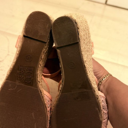 Platform sandals used, pink, size 38